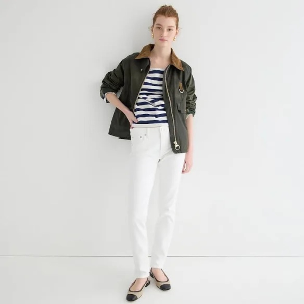J Crew women’s 8" toothpick jean in white wash